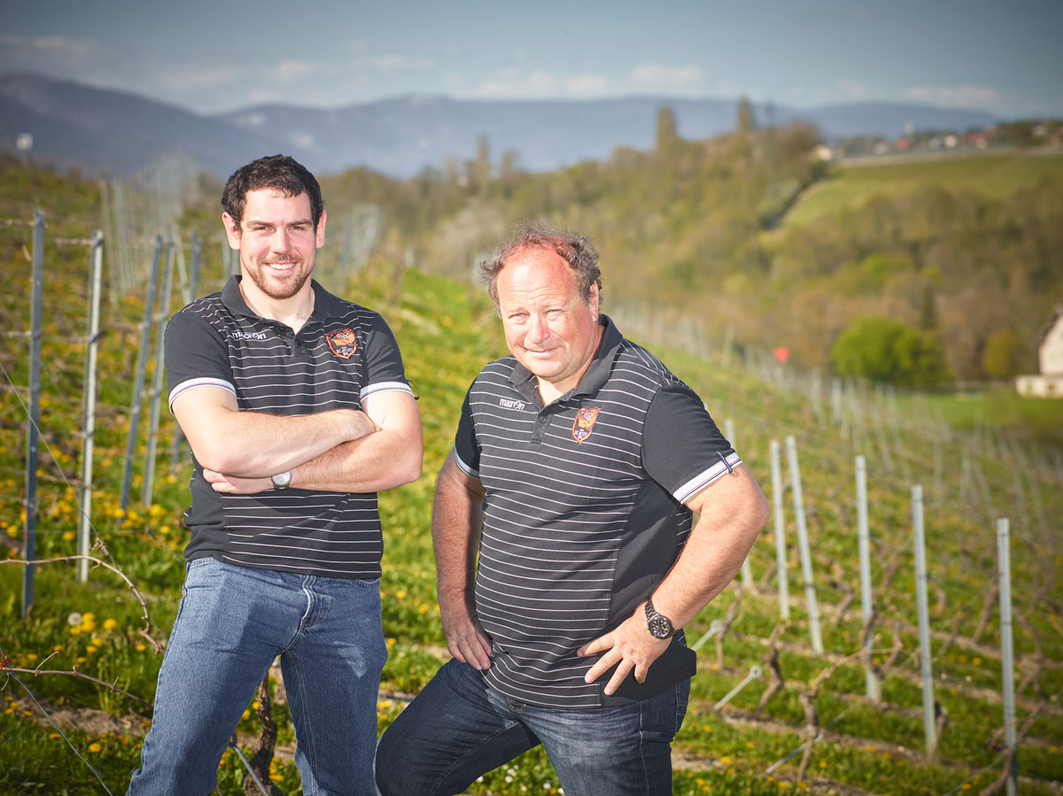 Alain et Patrick Duvernay Alain et Patrick Duvernay dans leurs vignes à Dardagny